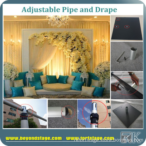 Aluminum wedding stage backdrop/Pipe and Drape decoration for event cheap sale